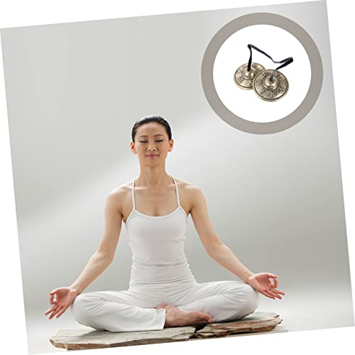 SECFOU Buddhist Religious Supplies Handmade Cymbals Bell for Meditation Healing