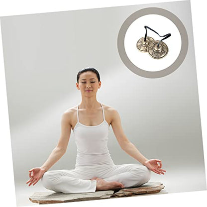 SECFOU Buddhist Religious Supplies Handmade Cymbals Bell for Meditation Healing