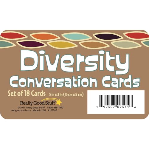 Really Good Stuff Diversity Discussion Cards - Set of 18 - Promotes Equality, Inclusion, and Empathy - Multicultural Cards for Kids - style: Diversity Discussion Cards