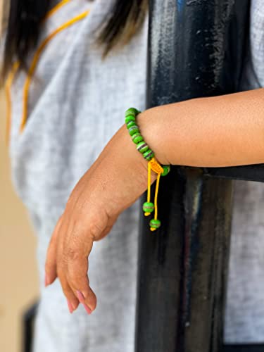 Handmade Tibetan Medicine Wrist Mala Bracelet – Buddhist Meditation Prayer Beads Healing Mala - style: green medicine