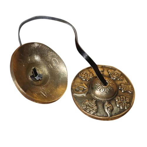 BESTonZON 1pair Tingsha Cymbals for Meditation and Sound Healing Nepalese Percussion Instrument Compact Design for Yoga and Mindfulness Practice Traditional Tingsha Bells