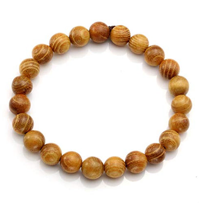 Jewelry Mens Womens Wood Beaded Stretch Bracelet - 8mm - color: Yellow