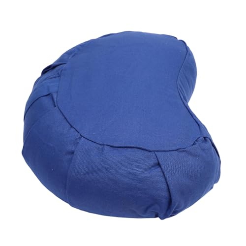 Yinhing Half Moon Meditation Cushion Filled with Buckwheat Hulls Premium Soft Cotton Cover Ergonomically Designed Meditation Pillow Comfortable Support for Mindfulness Practice - color: Dark Blue