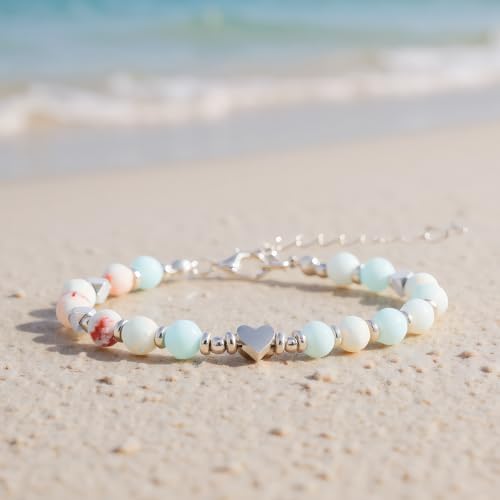 Birthday Bracelet: 6mm Natural Stone Healing Bracelet Inspirational Self-Care Gifts for Women, Mom, Daughter, Wife, Coworkers, Friend, Bestie, Granddaughter - color: Colorful