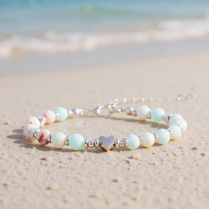 Birthday Bracelet: 6mm Natural Stone Healing Bracelet Inspirational Self-Care Gifts for Women, Mom, Daughter, Wife, Coworkers, Friend, Bestie, Granddaughter - color: Colorful