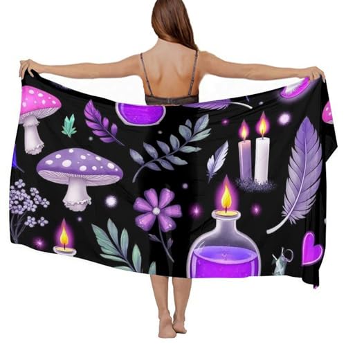 Women's Lightweight Long Scarf Thin Scarf Beach Headscarf Wimwear Bikini Wrap - color: Color649