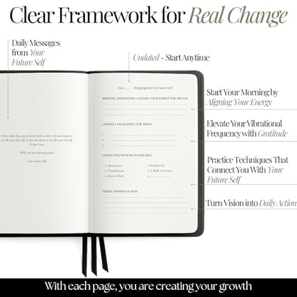 Becoming Your Future Self Manifestation Journal - Guided Daily Planner & Gratitude Journal for Women & Men - 63-Day Practical and Motivational Daily Journal