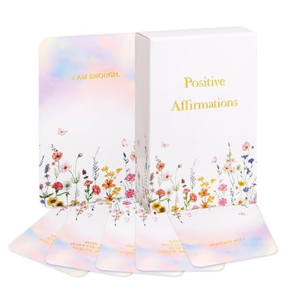 Crisky Positive Affirmation Cards for Women, 50 Pack Daily Affirmations, Encouragement Motivation Cards with Edgy Positive Quotes, Inspirational Gifts for Women, best friends, Girls