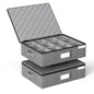 Cup and Mug Storage Box with Hard Shell and Dividers for Coffee Mugs,Tea Cups and Glasses,Stackable Storage Organizers with Lid,Handles,Zips and Lable for Moving,Holds 12,2 Pack, Grey - style: 2 Pack Mug and Cup Storage