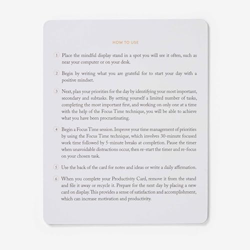 Intelligent Change Productivity Planner Cards with Display Stand, Compact Desk-Friendly Daily Prioritization Cards, Inspirational Quotes, Dual-Purpose Design for Daily Organization and Notes