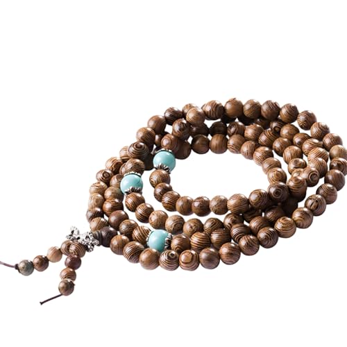 Zen Dear Unisex Natural Wenge Wood Mala Prayer Beads Necklace Bracelet Beads Meditation Buddhist Japa Rosary Mala Bead Yoga - style: 6mm 108 beads special