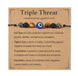 Triple Threat Protection Bracelet for Women,Evil Eye Natural Healing Crystal Beaded Bracelet for Protection - style: Evil Eye Bracelet (Triple Threat)