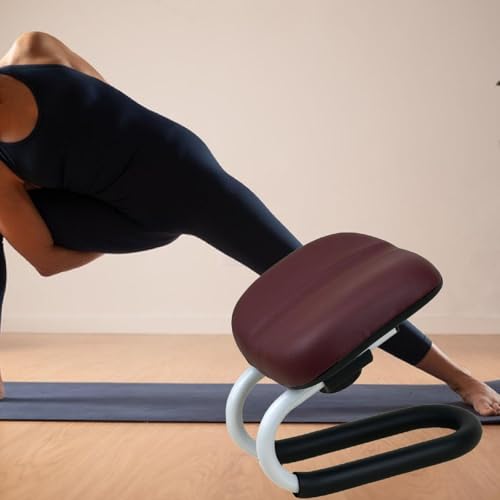 Menolana Meditation Bench Kneeling Stool Gift Adjustable Height Prayer Seiza Chair for Travel Floor Seating Practice Mindfulness Yoga, Deep Red - color: Deep Red
