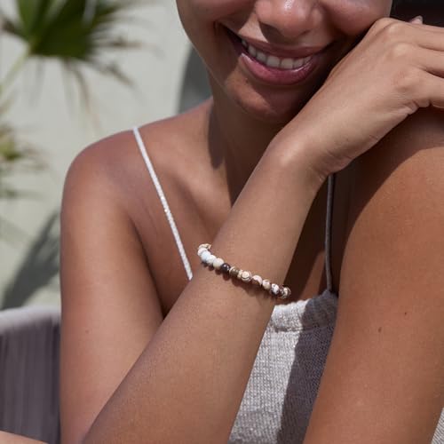 STORYJEWELLERY Summer Bracelets, Summer Jewelry for Women, Natural Stone Beach Bracelets for Women, Boho Gemstone Bracelet, Stretch Beaded Crystal Bracelet