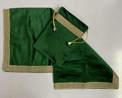 SMMS Spiritual Velvet Table Cloth Altar Tarot Spread (Green, Medium- 61cm*61cm/ 24inch*24inch) - color: Green, size: Medium- 61cm*61cm/ 24inch*24inch
