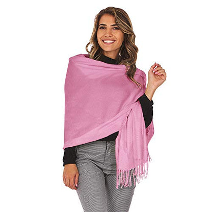 Shawl Wrap for Women Large Pashmina Scarf Evening Dress Bridesmaid Wedding Bridal - color: Light Pink