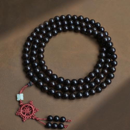 Natural Black Sandalwood 108 Mala Bracelet for Men Buddha Beads Necklace Ebony Prayer Beads Bracelet - style: 10mm Black Sandalwood - 41 inches