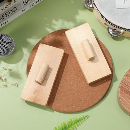 Toyvian Wooden Sand Block Percussion Instrument for Kids Handheld Music Toy Educational Rhythm Block for Early Childhood Music Learning and Creative Play