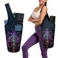 Yoga Mat Bag Carrier for Women with Side Large Pocket Durable Linen Workout Gym Travel Storage Pilates Mats - color: Purple Mandala Chakra