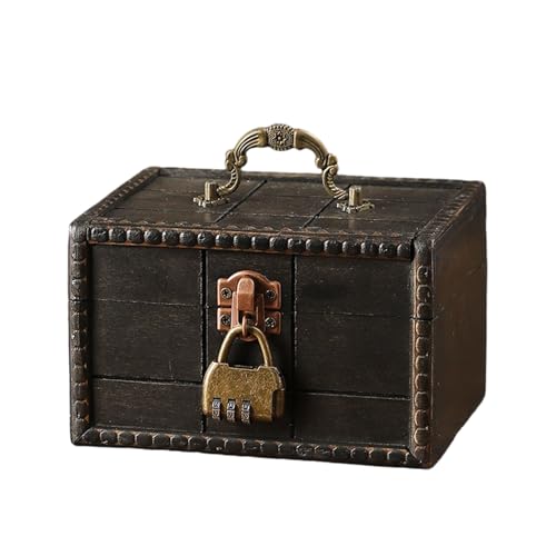 Vintage Wooden Storage Box Portable Handled Organizers Bucolic Wooden Keepsakes Box for Home Decors Jewelry Accessories
