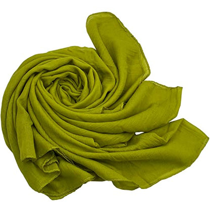 Women's Cotton Scarves Lady Light Soft Fashion Solid Scarf Wrap Shawl - color: Armygreen