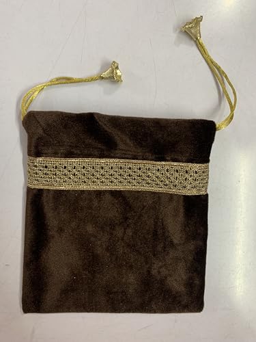 SMMS Spiritual Velvet Table Cloth Altar Tarot Spread (Brown, Small- 46cm*46cm/ 18inch*18inch) - color: Brown, size: Small- 46cm*46cm/ 18inch*18inch