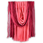 Two-tone Linen Scarf for Women Lightweight Summer Wrap Cotton Shawl Beach Travel Pashmina Gauze 75"×35" - color: Peach Pink/Burgundy