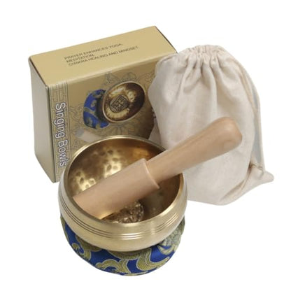 Tibetan Singing Bowl Set ，Sound Bowl Meditation Bowl，hand Hammered in Nepal For Yoga, Mindfulness, Healing & Chakra balancing,Meditation- 3.15 inch