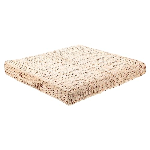 Thick Handmade Woven Meditation Cushion for Yoga and Indoor Use Square Straw Mat Diameter Thickness Elegant Floor Pad for Comfort and Relaxation