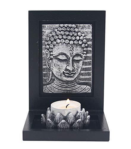 DharmaObjects Tabletop Zen Garden Tea Light Candle Holder Gift & Home Decor (Buddha)