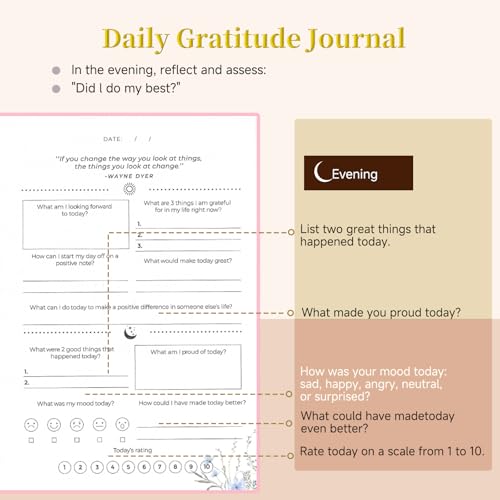 Self-Care Journal for More Happiness, Optimism, Affirmation & Reflection, Gratitude Journal with Guided Prompts, Inspirational Quotes, Mood Tracker, Undated Daily Journals for Women & Men (Green) - color: Green