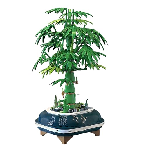 DIY Lucky Bamboo Building Set for Adults – Realistic Artificial Desk Plant for Office Decor, Zen Stress Relief Decoration, Aesthetic Gift for Birthdays and All Events