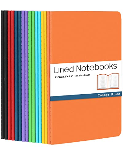 Gwybkq A5 Lined Notebooks Bulk Journals for Kids Writing 16 Packs(5.5x8.3) College Ruled,Colored Notebooks for College Students Teen School Office Supplies Note Taking - style: College Ruled