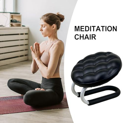 Mindfulness Meditation Stool - Prayer Kneeler Seat, Soft Sturdy Cushion Design, Comfortable Portable Support, Lightweight Easy Carry Function, Excellent Relaxation Tool, Ideal Office Zen Use - color: Black