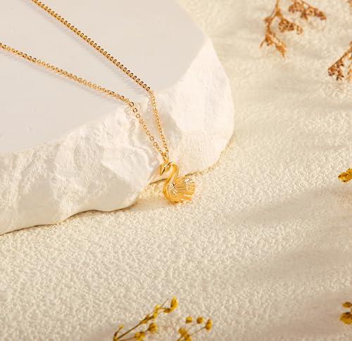 Golden Necklace for Women Virgin Mary Angel Butterfly Necklace Sister New Mom Friendship Necklace Birthday Christmas Gift - style: Swan