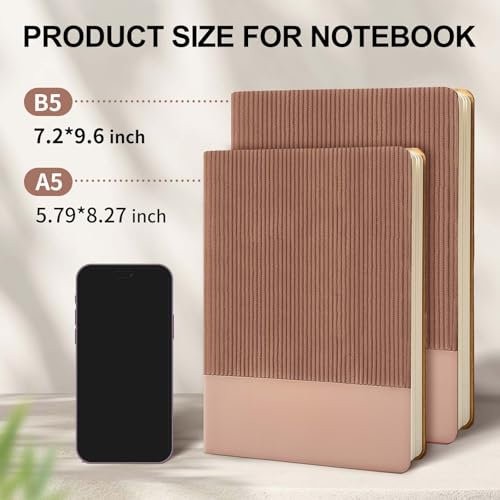 Lined Journal Notebook for Work College Ruled Notebook 5.79" x 8.27" A5 PU Leather Daily Journaling Notebook 216 Pages for Women Men Daily Writing Business School Travel Gift (Dark Pink) - color: 02-Dark Pink-1pack, style: A5 Lined 216pages