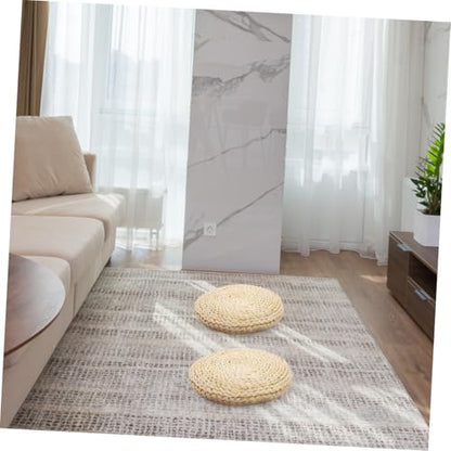 IMIKEYA Thick Straw Woven Meditation Cushion Handmade Yoga Mat for Comfortable Sitting Sturdy Tatami Floor Pad for Meditation and Relaxation