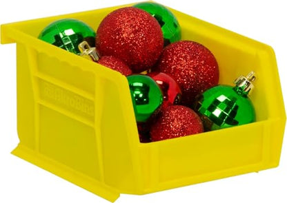 Akro-Mils 30210 AkroBins Plastic Storage Bins, Space-Saving Stackable Bins for Garage, Pantry, Craft Organization, 5" x 4" x 3", Yellow, 24-Pack - color: Yellow