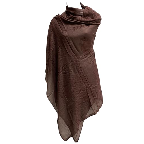 Indian Ganesh Om Meditation Yoga Altar Cloth Prayer Shawl Scarf (Dark Brown)