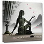 TLZKHTS Zen Bamboo and Stone Canvas Wall Deocr Framed Zen Stone Painting Picture Poster Canvas Painting Gifts for Office Living Room Becroom Bar Deocr (T-24,18.00L X 18.00W,Framed) - color: T-24, size: 18.00L" X 18.00W''