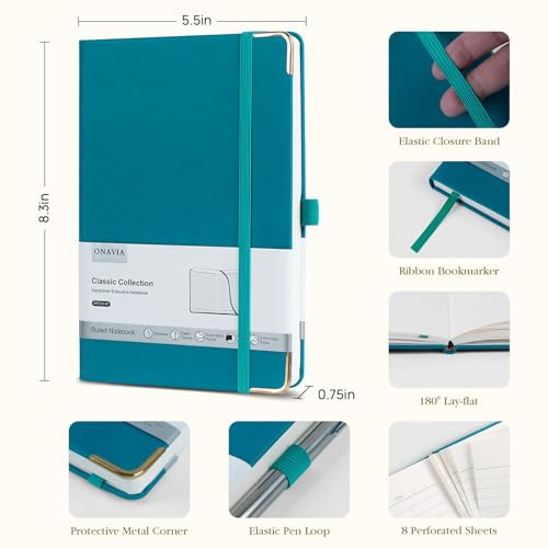 A5 Lined Journal Notebook, 8 Pack Hardcover 5.5"x8.3", College Ruled Journaling Notebooks for Notes-Taking, Fits for Work, School Supply, 160 Pages PU Leather Note Books