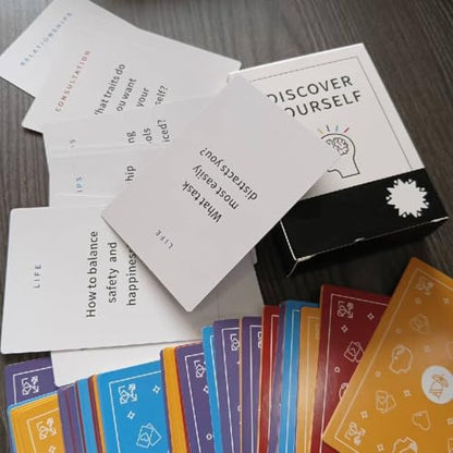 Discover Yourself Game Cards, A Tool to Recognize What You Need in Your Life, 53 Prompts, Gift for Friends