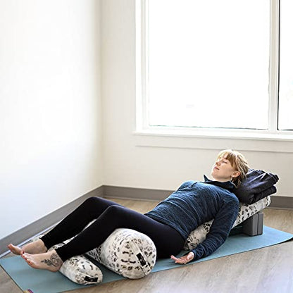 Hugger Mugger Pranayama Yoga Bolster - Very Firm, use Under Length of Spine for Deeper Breathing or Under Ankles, Handmade in The USA - color: Wild Sky