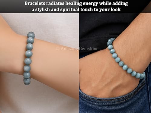 Amazing Gemstone Grey Cats Eye Bracelet for Women Men's Gifts - Protection Healing Crystal Bracelet - 8mm Gemstone Beaded Stretchable Bracelet Pulseras Para Hombres Mujer Stocking Stuffers Mothers Day Gift - color: Grey Cats Eye
