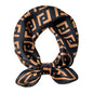 ANDANTINO 100% Mulberry Silk Square Scarf for Hair-25.6" X25.6'' Women Men Natural Silk Neckerchief Digital Printed Headscarf - color: Black&brown