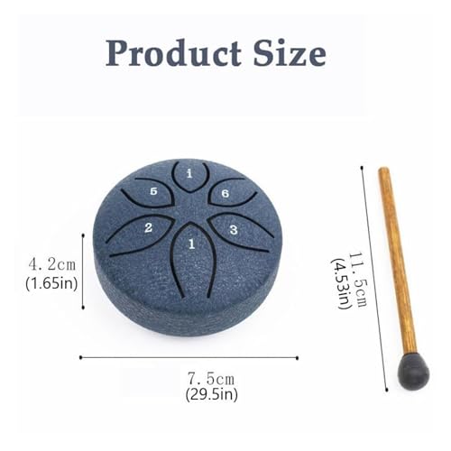 3-Inch 6-Tone Steel Rain Drum – Compact Harmonic Tool for Serenity(Navy) - color: Navy