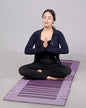 Organic Cotton Yoga Rug, Handwoven Non-Slip Meditation Mat for Hot Yoga, Exercise & Floor Workouts, Washable Breathable Weave, Purple, Standard Size