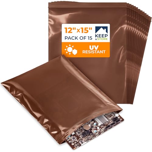12"x 15" UV Protective Amber Zip Bags, Pack of 15 - Resealable Light-Blocking Plastic Bags for Packaging Light-Sensitive Products, Heavy Duty 3 mil Thick, Moisture Resistant Storage - size: 12"W x 15"L, style: Pack of 15