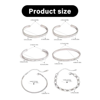 Elegant Minimalist Bangle Bracelet Adjustable Size Wristband Stainless Steel Jewelry Simple Everyday Wear Accessory - style: JDB201071 S