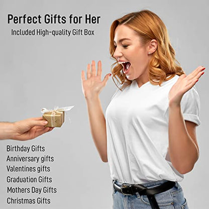 RIMRIVA 18K Gold-plated Bracelets for Women Friendship Love Bangle Bracelets Stainless Steel Bracelet Jewelry Birthday Gifts for Women Stocking Stuffers